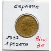 Espagne 1 peseta 1937 Sup, KM.755 La blonde