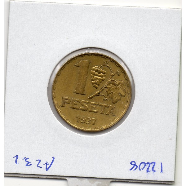 Espagne 1 peseta 1937 Sup, KM.755 La blonde