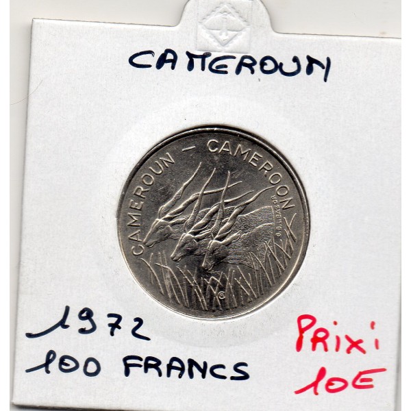 Cameroun 100 francs 1972 Sup, KM.16 Antilopes