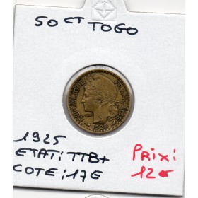 Togo, 50 centimes 1925 TTB+, Lec.8