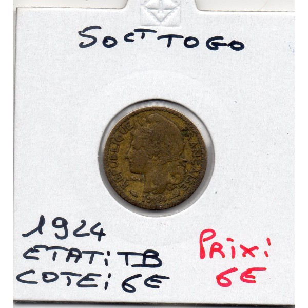 Togo, 50 centimes 1924 TB, Lec.7