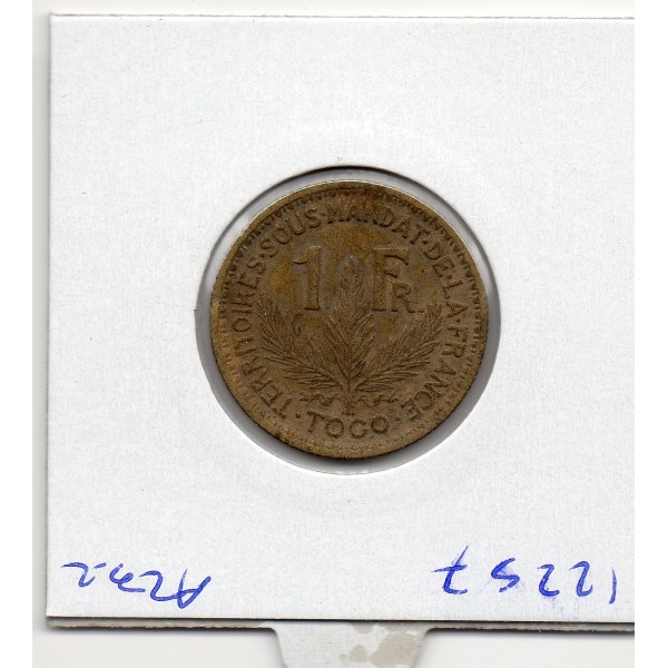 Togo, 1 franc 1924 TTB, Lec.11