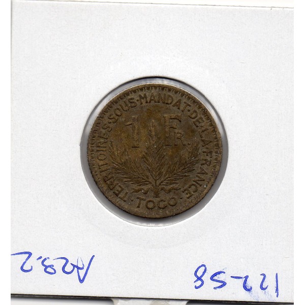 Togo, 1 franc 1925 TTB-, Lec.12