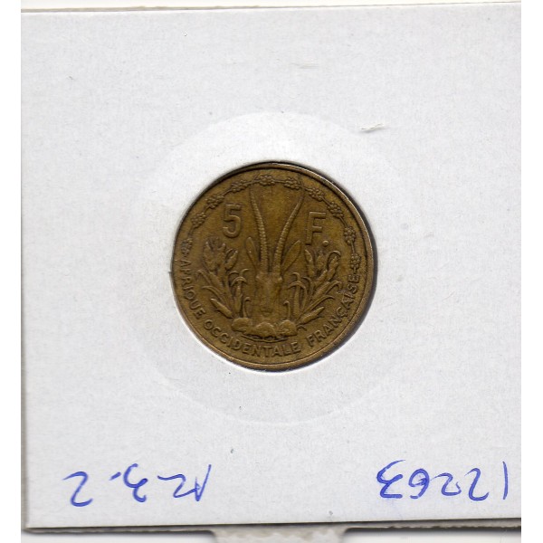 AOF Afrique Occidentale Française 5 Francs 1956 Sup-, Lec.14