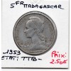 Madagascar 5 francs 1953 TTB-, Lec.106 Zebu