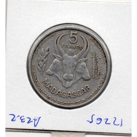Madagascar 5 francs 1953 TTB-, Lec.106 Zebu