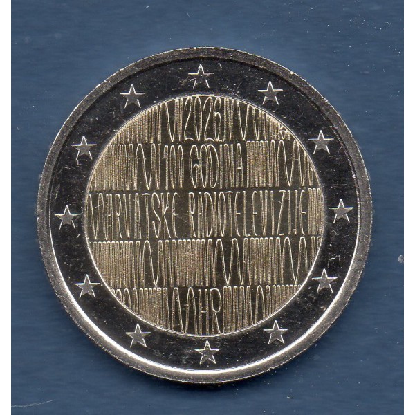 2 euro commémorative, Croatie 2026, Radiotélévision Croate, UNC rouleaux