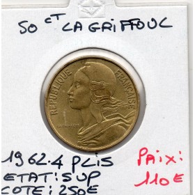 50 centimes Lagriffoul 1962 4 plis Sup- rare