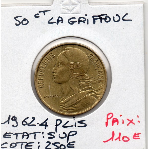 50 centimes Lagriffoul 1962 4 plis Sup- rare