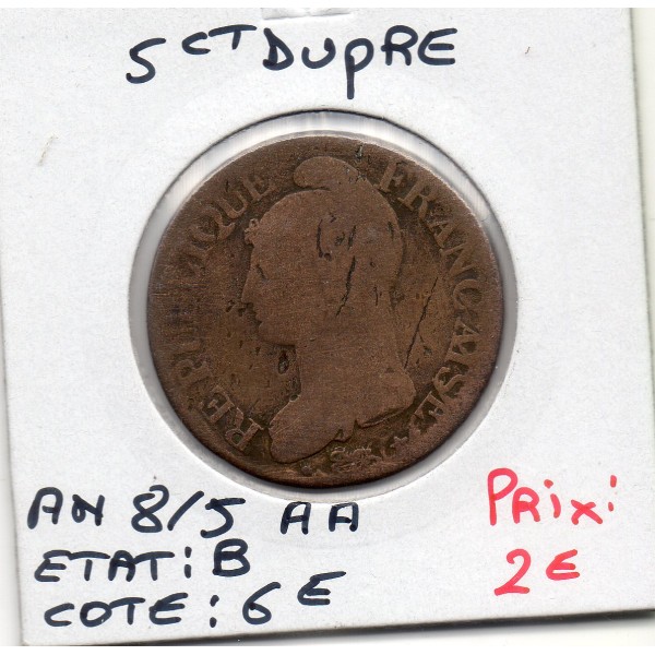 5 centimes Dupré An 8/5 AA Metz B