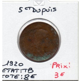5 centimes Dupuis 1920 TB