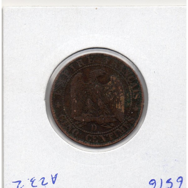 5 centimes Napoléon III tête nue 1854 D Lyon TTB-