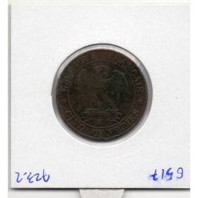 5 centimes Napoléon III tête laurée 1861 K Bordeaux TB