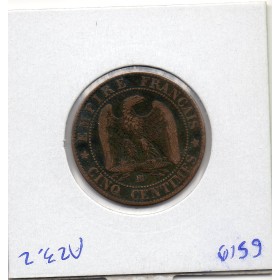 5 centimes Napoléon III tête laurée 1863 BB Paris TTB
