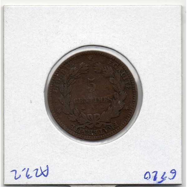 5 centimes Cérès 1871 grand A Paris TB-