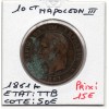 10 centimes Napoléon III tête laurée 1861 K Bordeaux TTB oxydée