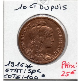 10 centimes Dupuis 1916 * Spl flan étrangé