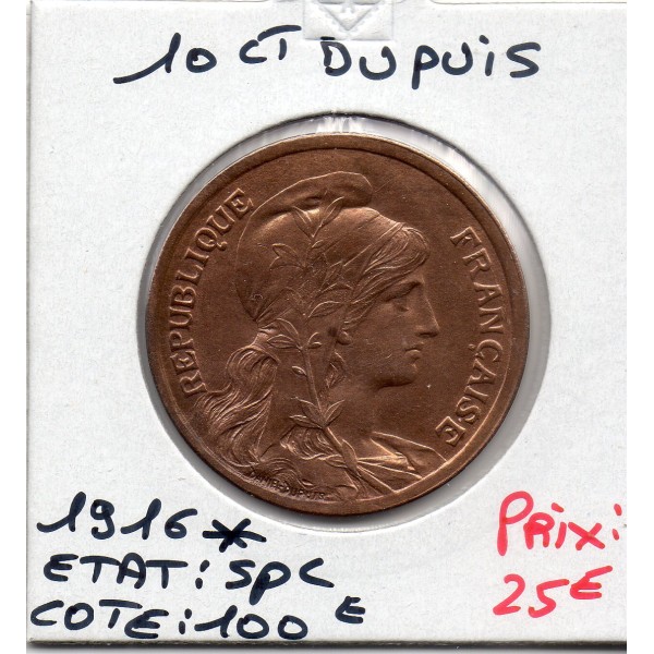 10 centimes Dupuis 1916 * Spl flan étrangé