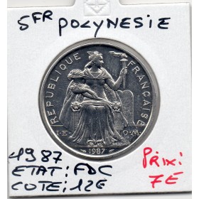 Polynésie Française 5 Francs 1987 Fdc, Lec.57