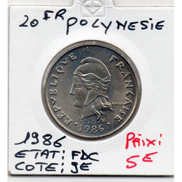 Polynésie Française 20 Francs 1986 FDC, Lec.102