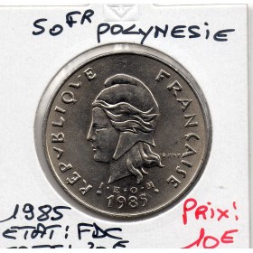 Polynésie Française 50 Francs 1985 FDC, Lec.118
