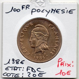 Polynésie Française 100 Francs 1986 FDC, Lec.130