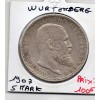 Wurtemberg 5 Mark 1907 F TTB+ KM.632 Guillaume II
