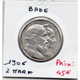 Bade 2 mark 1906 TTB+ KM.276 Noce d'or