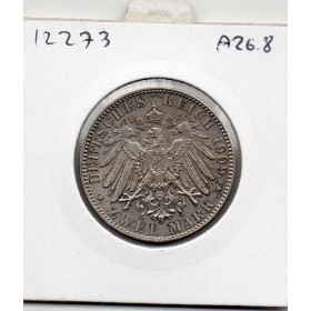 Saxe Albertine 2 mark 1909 Sup+ KM.1268 université Leipzig