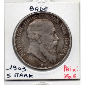 Bade 5 Mark 1903 G TTB KM.274 Frederic 1er