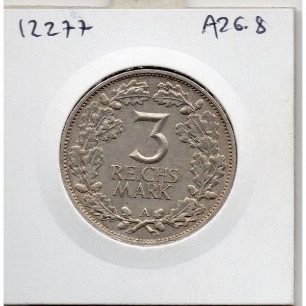 Allemagne weimar 3 reichsmark 1925 A, TTB+ KM.45 Rhénanie