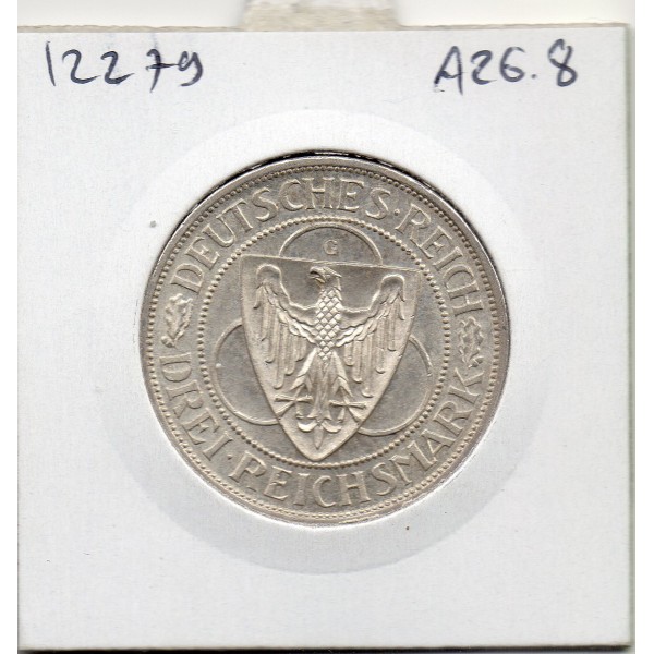Allemagne weimar 3 reichsmark 1930 G, Sup KM.70 Libération Rhénanie