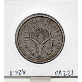 Cote des Somalis 5 francs 1948 TTB, Lec.40 antilope