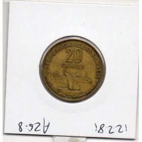 Cote des Somalis 20 francs 1952 TTB, Lec.42