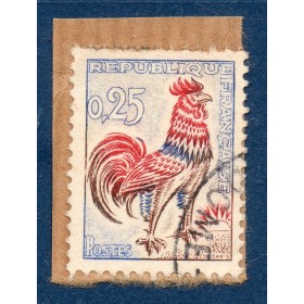 Timbre Yvert 1331d Coq Gaulois de Decaris Fluorescent oblitéré