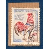 Timbre Yvert 1331d Coq Gaulois de Decaris Fluorescent oblitéré
