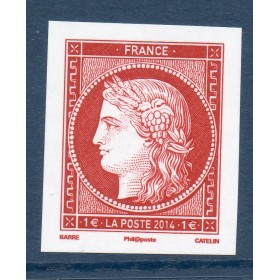 Timbre France Yvert No 4871 1 fr carmin gravé du bloc salon du timbre
