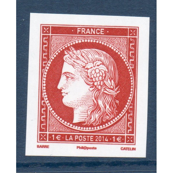 Timbre France Yvert No 4871 1 fr carmin gravé du bloc salon du timbre