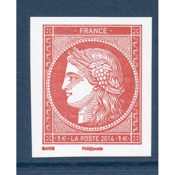 Timbre France Yvert No 4872 1 fr carmin offset du bloc salon du timbre