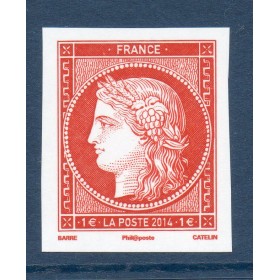 Timbre France Yvert No 4873 1 fr vermillon gravé du bloc salon du timbre