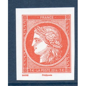 Timbre France Yvert No 4874 1 fr vermillon offset du bloc salon du timbre