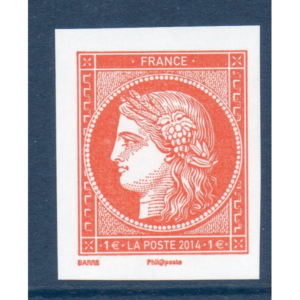 Timbre France Yvert No 4874 1 fr vermillon offset du bloc salon du timbre