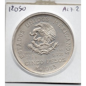 Mexique 5 Pesos 1953 Spl, KM.468 Ano de Hidalgo