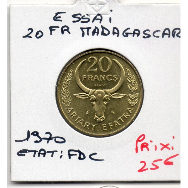 Madagascar Essai 20 francs 1970 FDC, KM.E10 FAO