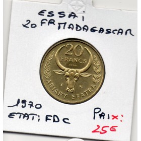 Madagascar Essai 20 francs 1970 FDC, KM.E10 FAO