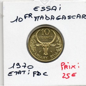 Madagascar Essai 10 francs 1970 FDC, KM.E9 Vanille