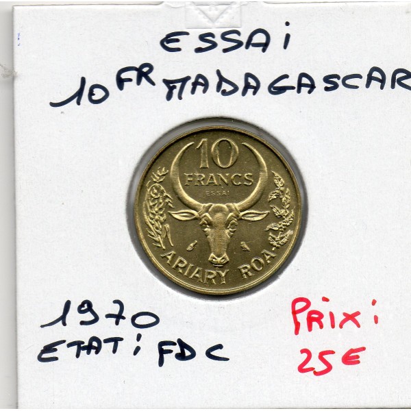 Madagascar Essai 10 francs 1970 FDC, KM.E9 Vanille