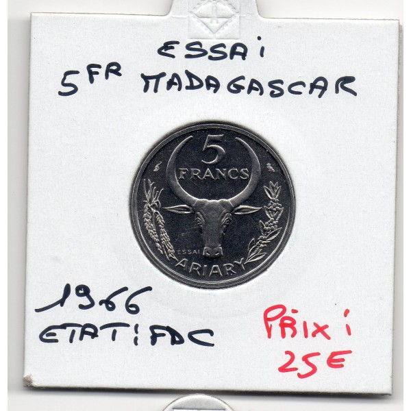 Madagascar Essai 5 francs 1966 FDC, KM.E8-20 Poinsettia