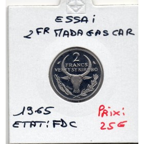 Madagascar Essai 2 francs 1965 FDC, KM.E7 Poinsettia