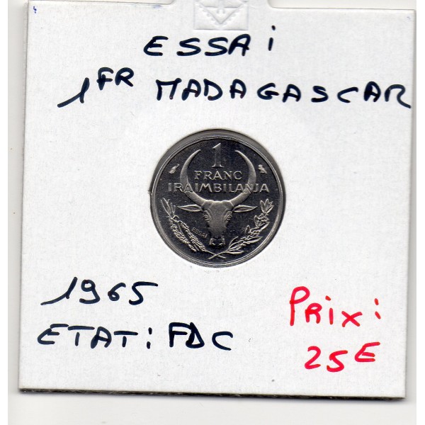 Madagascar Essai 1 franc 1965 FDC, KM.E6 Poinsettia